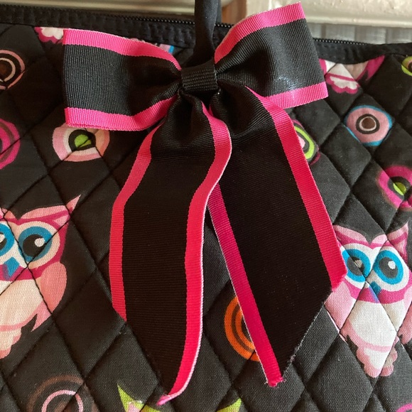 Quilted Owl Print lined Tote Bag - Picture 3 of 9